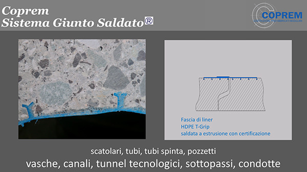 Sistema giunto saldato per la costruzione di sottopassi, condotte e tubazioni.