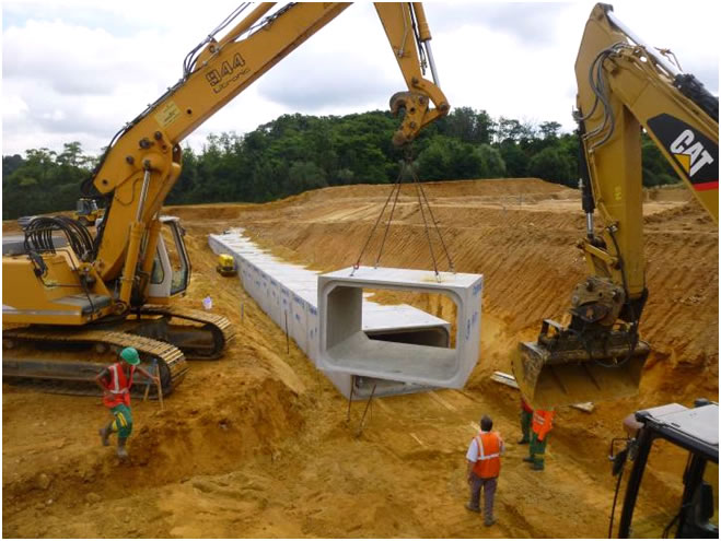 cadres préfabriqués en béton pour bassin rétention eau de pluie