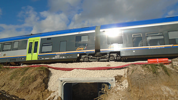 Costruzione del sottopasso carrabile a Tolentino.