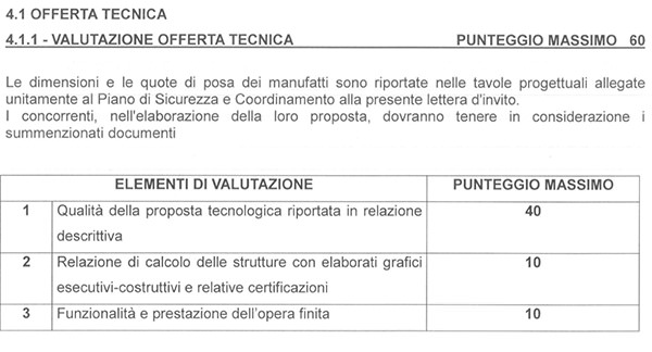 Dettagli di progetto necessari per raggiungere il massimo punteggio disponibile e vincere la gara d'appalto per i manufatti in calcestruzzo e la posa degil scatolari.